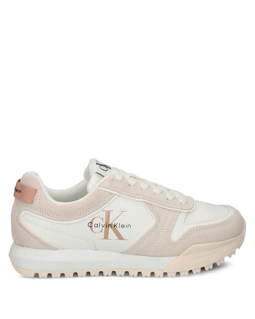 Calvin Klein White Logo-Detail Sneakers
