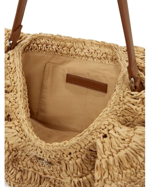 Karl Lagerfeld Metallic Raffia Ruffle Shoulder Bag