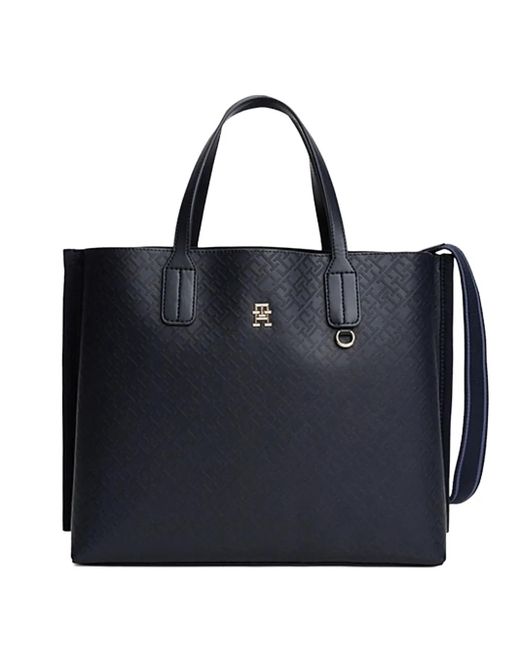Tommy Hilfiger Blue Monogrammed Tote Bag