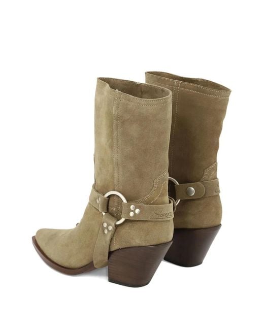 Sonora Boots Green 60Mm Atoka Belt Suede Boots