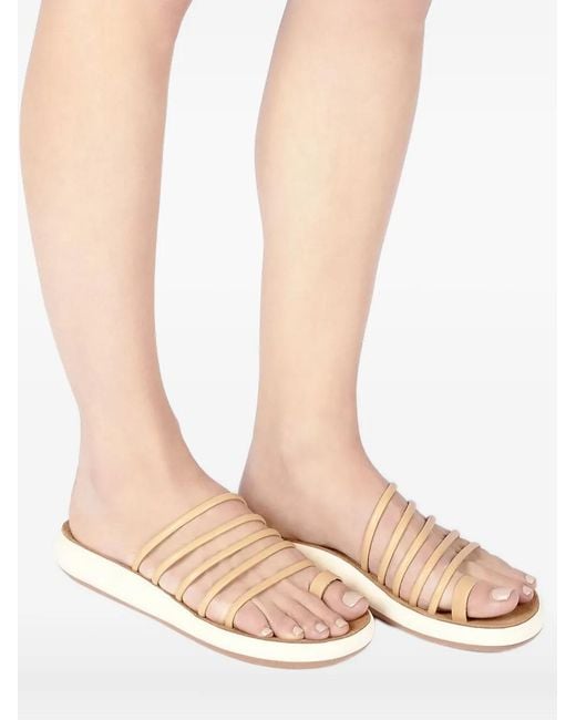 Ancient Greek Sandals White Leather Multi-Strap Sandals