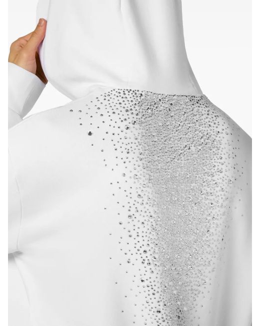 Sudadera con capucha y apliques de strass Philipp Plein de hombre de color White