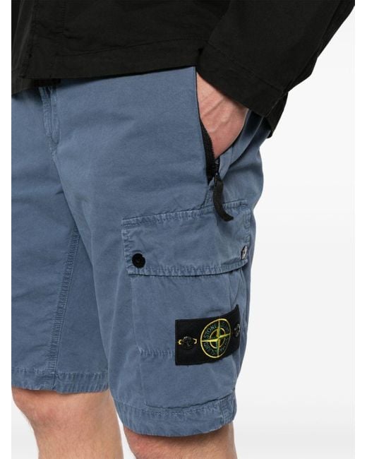Stone Island Cargo-Shorts mit Kompass-Patch in Blue für Herren