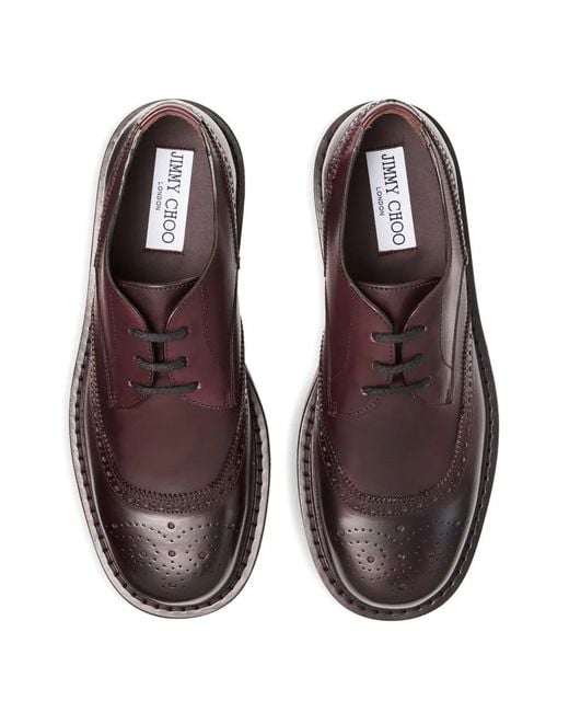 Jimmy Choo Brown Rowan Brogue Derby Shoes for men