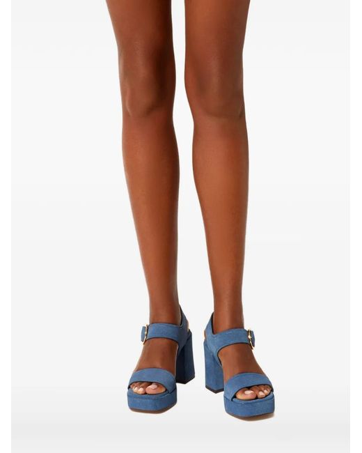 Odissi Blue Brianne Suede Sandals