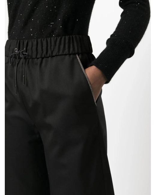 Fabiana Filippi Black Cropped Flared Trousers
