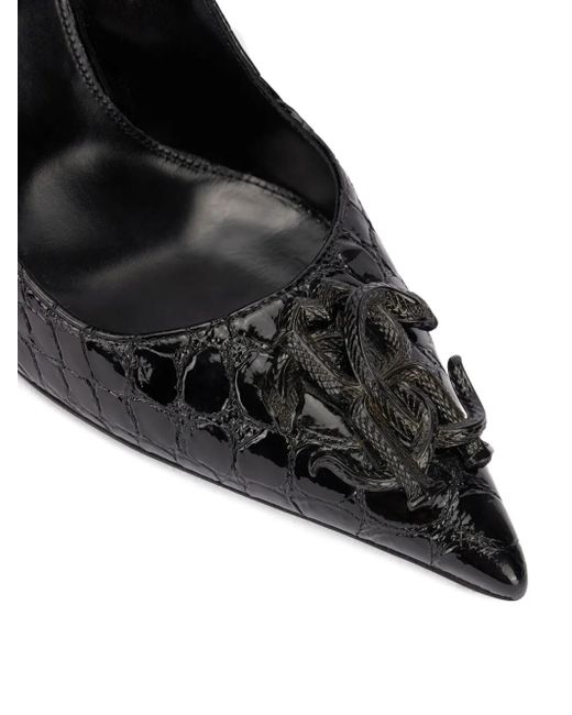 Pumps Con Effetto Coccodrillo di Roberto Cavalli in Black