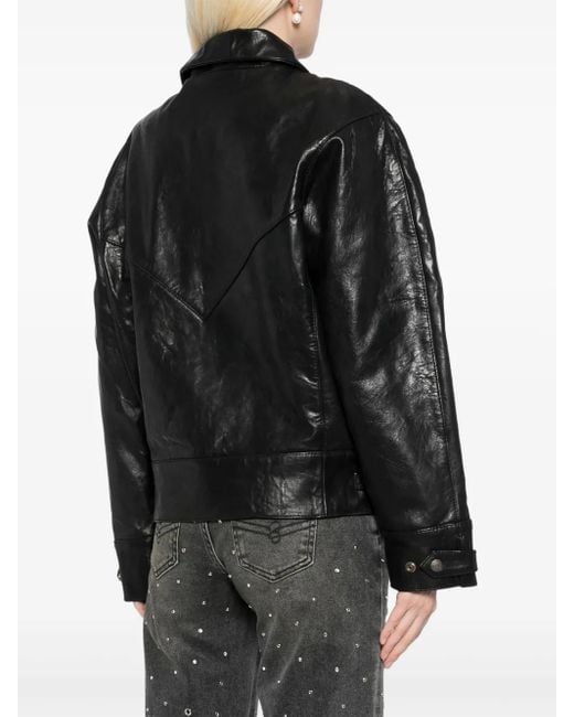 R13 Black Asymmerical Stud Jacket