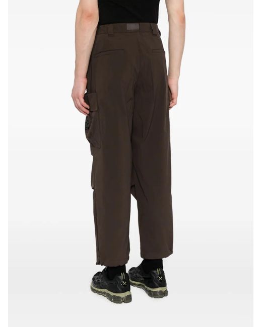 Spoonyard Black Logo-Appliqué Belted Cargo Trousers for men