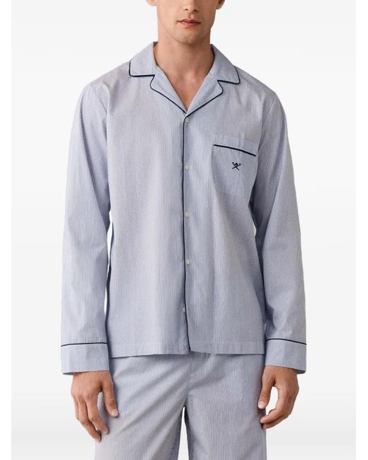 Hackett Blue Pyjama En Coton À Rayures for men