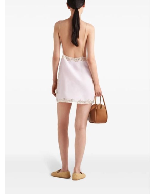 Prada Pink Minikleid Aus Leinen