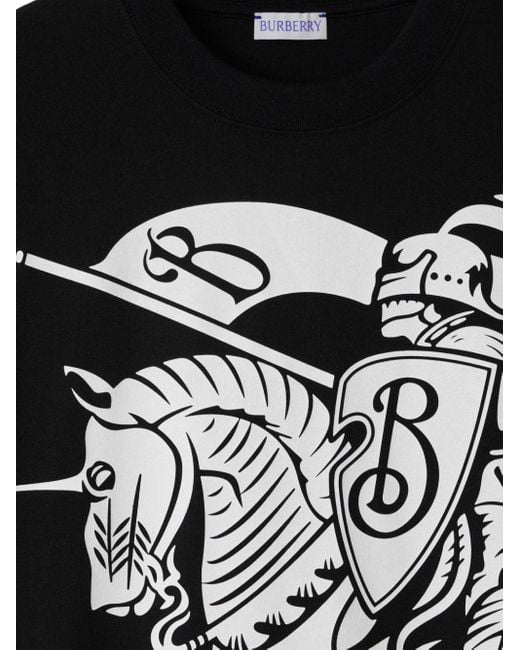 Camiseta con estampado Equestrian Knight Burberry de hombre de color Black