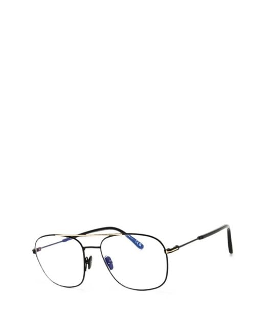 Tom Ford Black Pilot-Frame Glasses for men