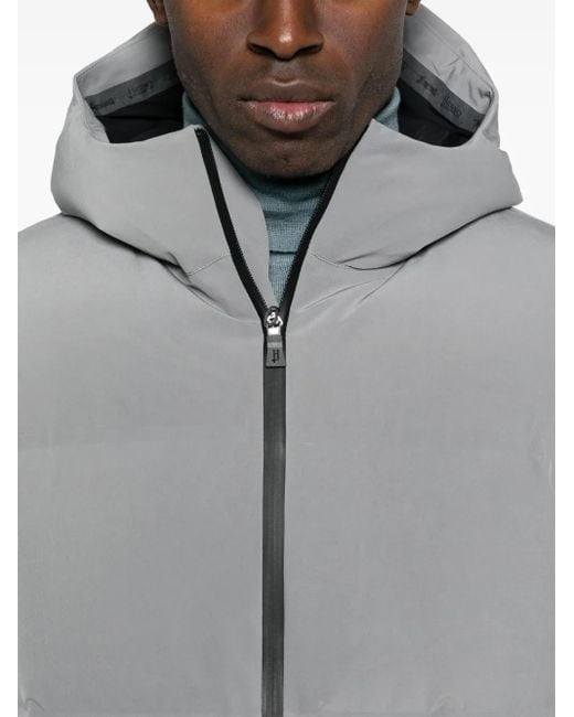 Herno Gray Hooded Puffer Coat for men