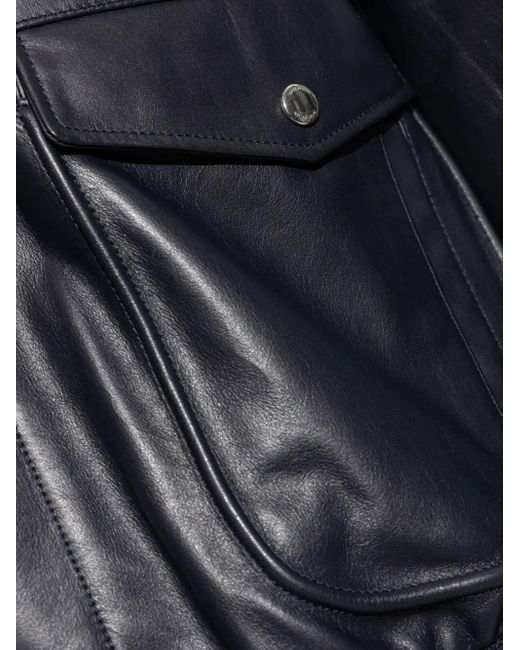 Givenchy Gray Leather Jacket for men
