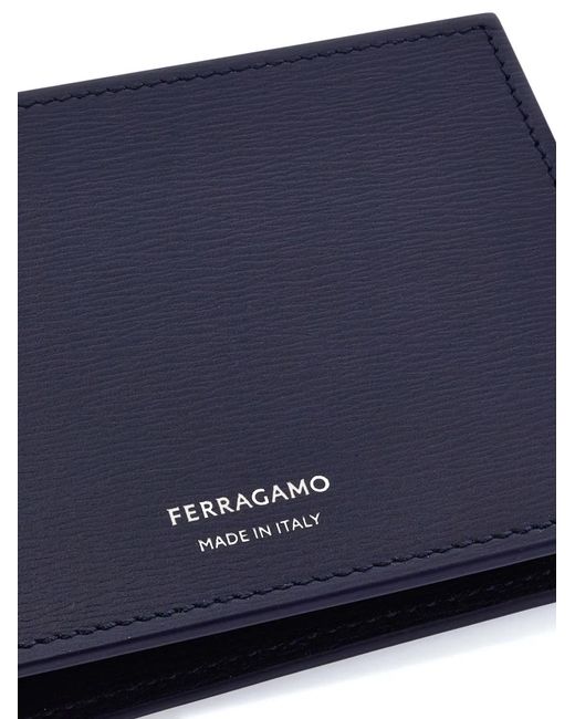 Ferragamo Blue Logo-Stamp Wallet for men