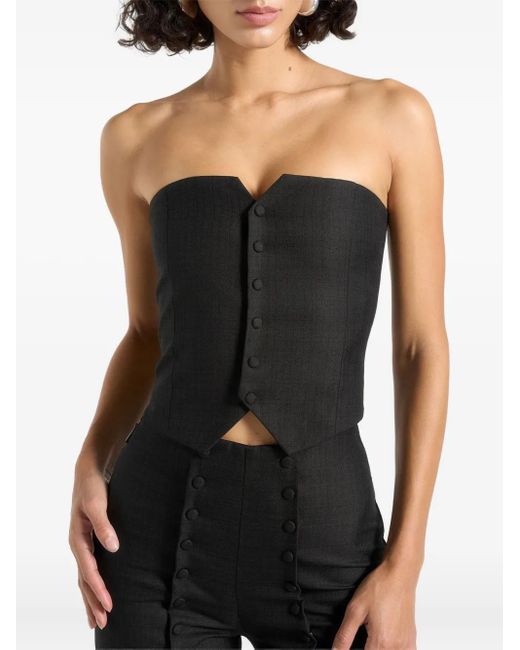 Manière De Voir Black Lise Cropped Tailored Blazer Set