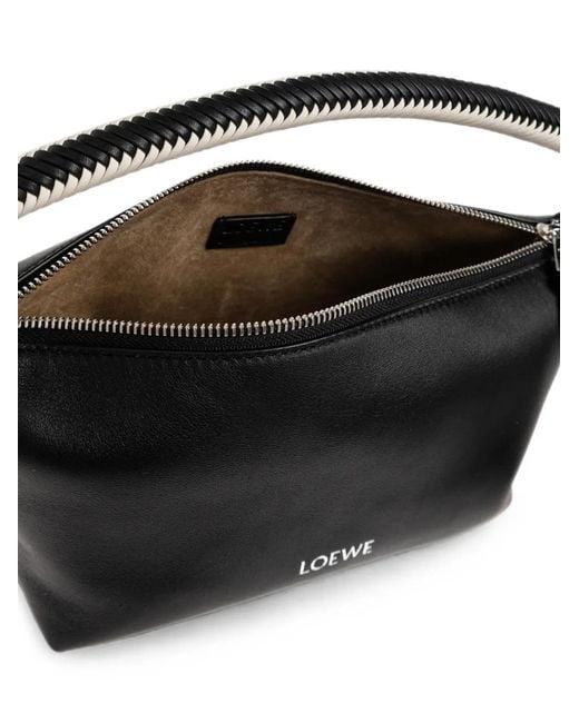 Loewe Black Mini Cala Braided-Handle Tote Bag