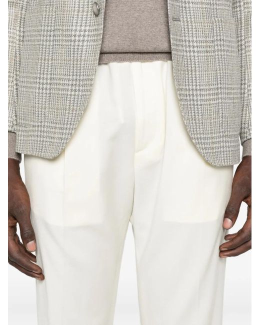 Briglia 1949 White Pleated Drawstring Trousers for men