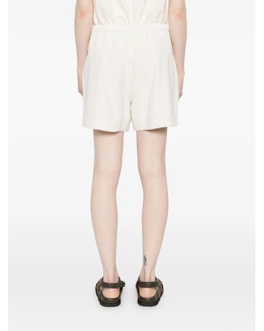 Moncler White Logo-Patch Drawstring Shorts