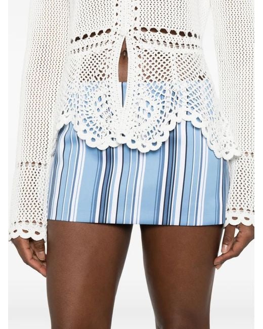 Frankie Shop Blue Hera Striped Mini Kirt
