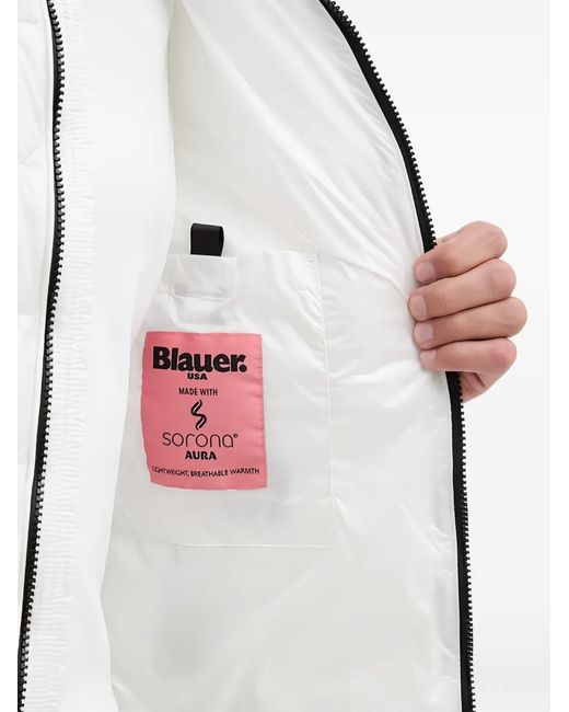 Blauer White Quilted Patch Jacket for men