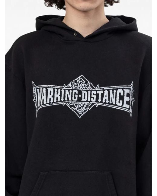 Marking Distance Black Crusade Logo-Print Hoodie for men