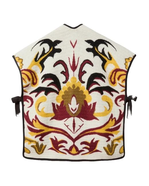 LaDoubleJ Black Floral-Pattern Cape