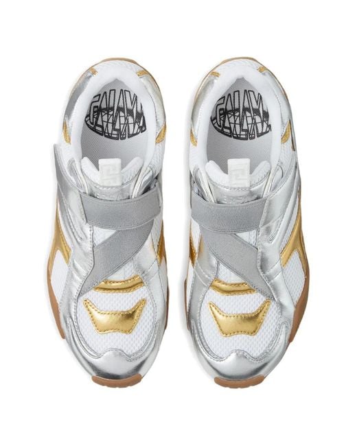 Versace White Galaxia Metallic Sneakers