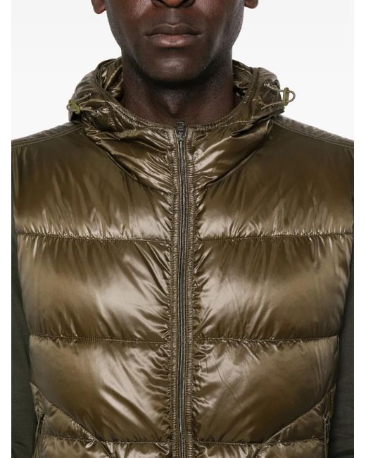 Gilet Trapuntato Con Cappuccio di Herno in Gray da Uomo