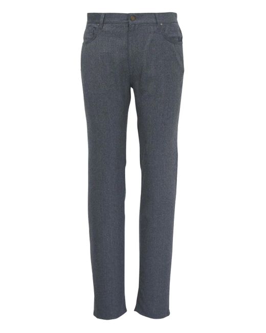 Maurizio Baldassari Blue Virgin Wool Trousers for men