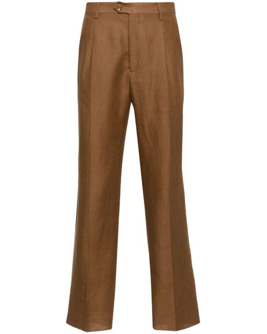 Etro Brown Straight-leg Tailored Trousers for men