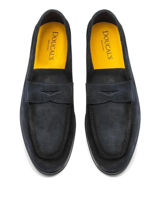 Doucal's Blue Suede Loafers for men