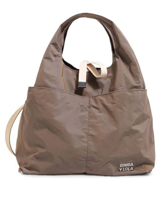 Bimba Y Lola Brown Medium Leather Tote Bag