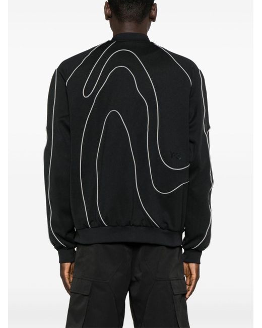 Y-3 Black Appliqué-detail Zip-up Sweatshirt for men
