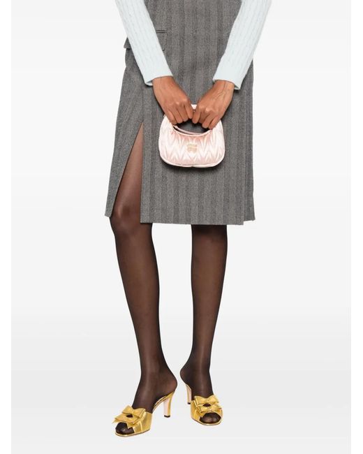 Miu Miu Pink Matelassé Wander Mini Bag