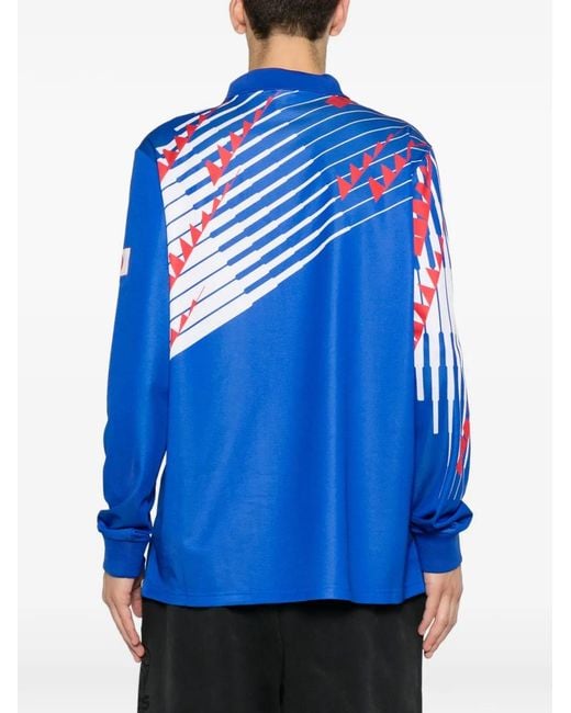 Adidas Blue T-Shirt Imprimé À Manches Longues for men
