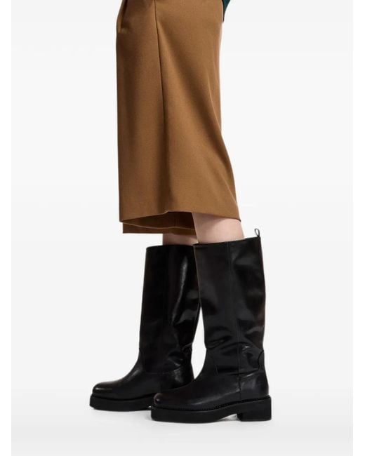 Essentiel Antwerp Black Kiker4 Knee-High Leather Boots