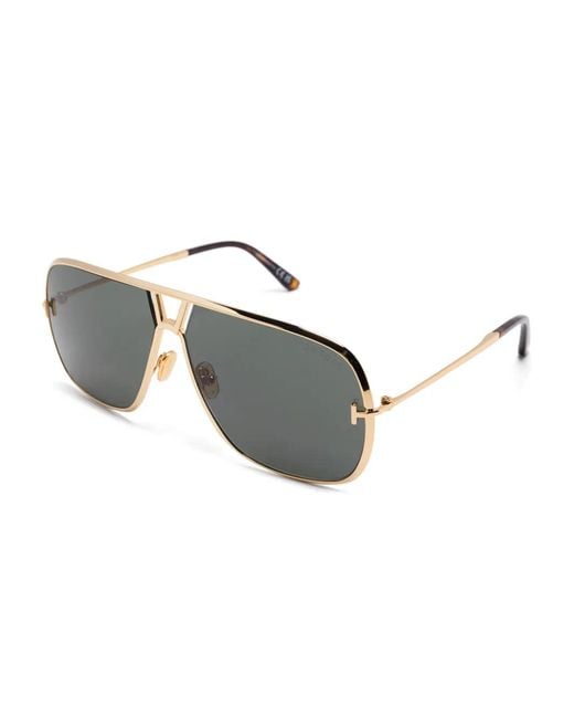 Tom Ford Gray Pilot-Frame Sunglasses