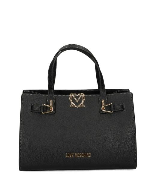 Love Moschino Black Heart-Embellishment Tote Bag