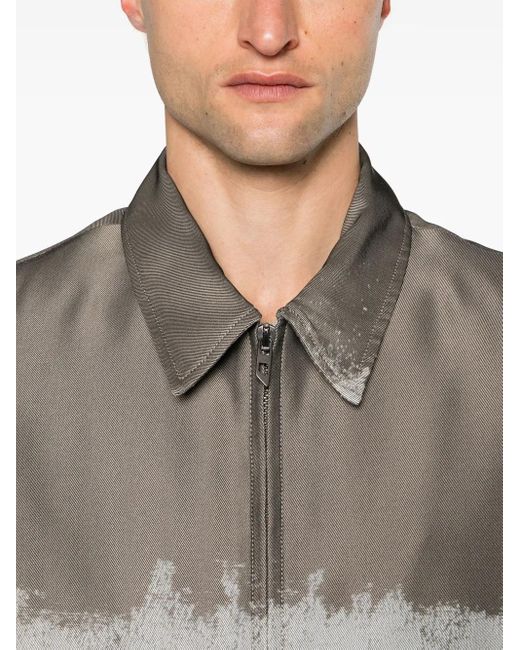 DIESEL Gray J-Pylon Abstract-Pattern Jacket for men