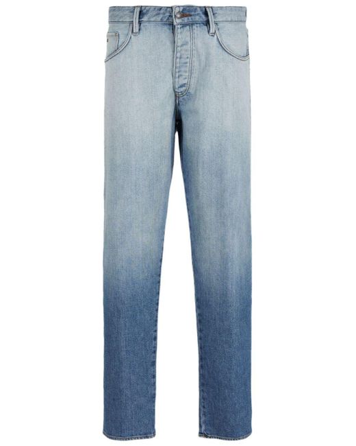 Emporio Armani Blue J72 Mid-rise Slim Jeans for men