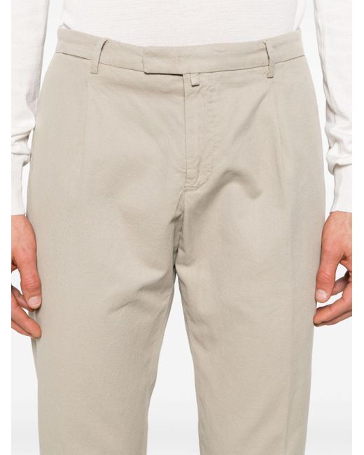 Briglia 1949 Natural Inverted-pleat Tapered Chinos for men
