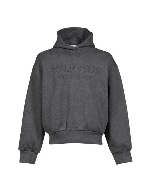 Essentials Gray Classic Logo Hoodie for men