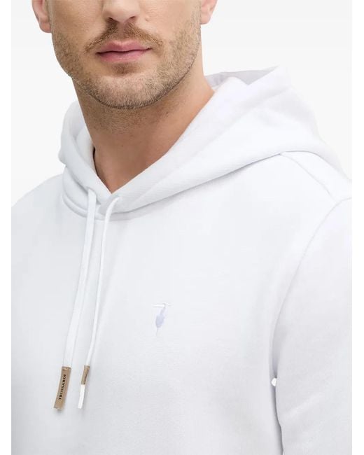Sudadera De Algodón Con Capucha Trussardi de hombre de color White