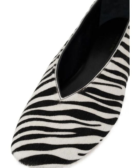 Anine Bing White Ana Flats Calf Hair Zebra