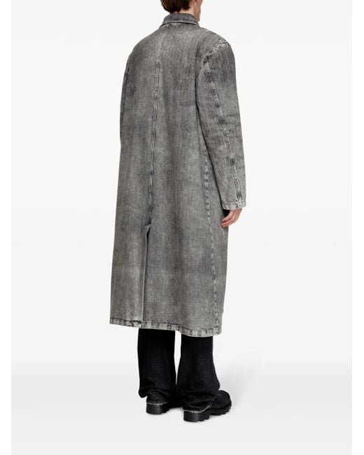 DIESEL Gray Manteau D-Jack-S1 À Simple Boutonnage for men