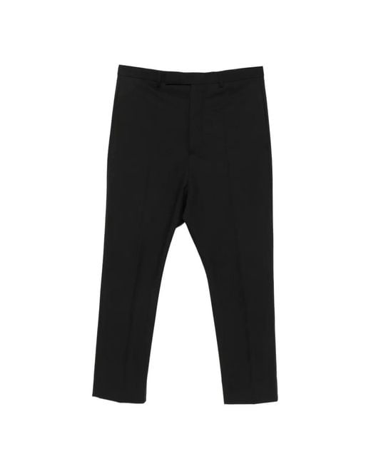 Rick Owens Black Astaires Pressed-Crease Straight-Leg Trousers for men