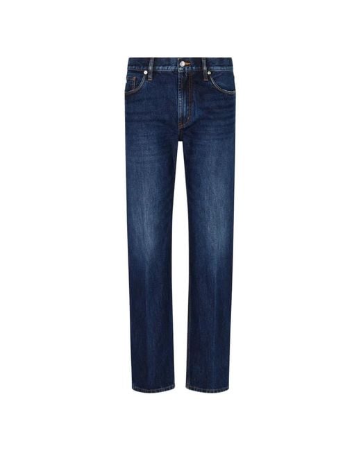Emporio Armani Blue Straight Leg Jeans for men