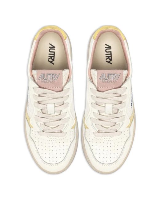 Autry White Medalist Lace-Up Sneakers